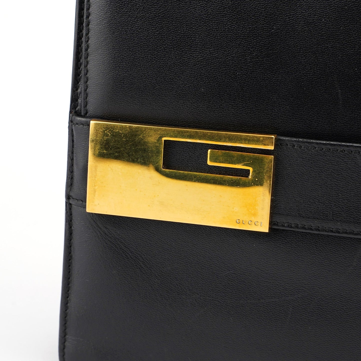 Black Calfskin Square G Shoulder Bag