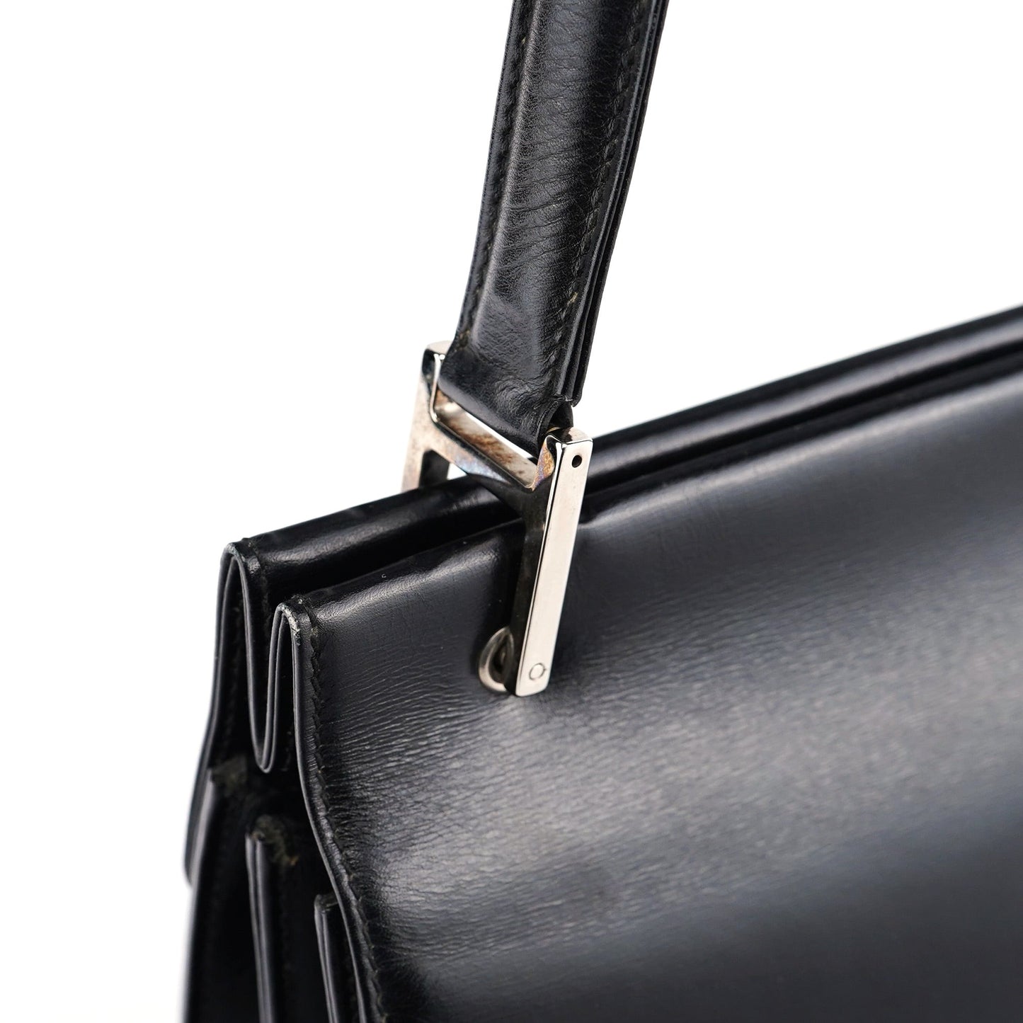 Black Calfskin Square G Shoulder Bag