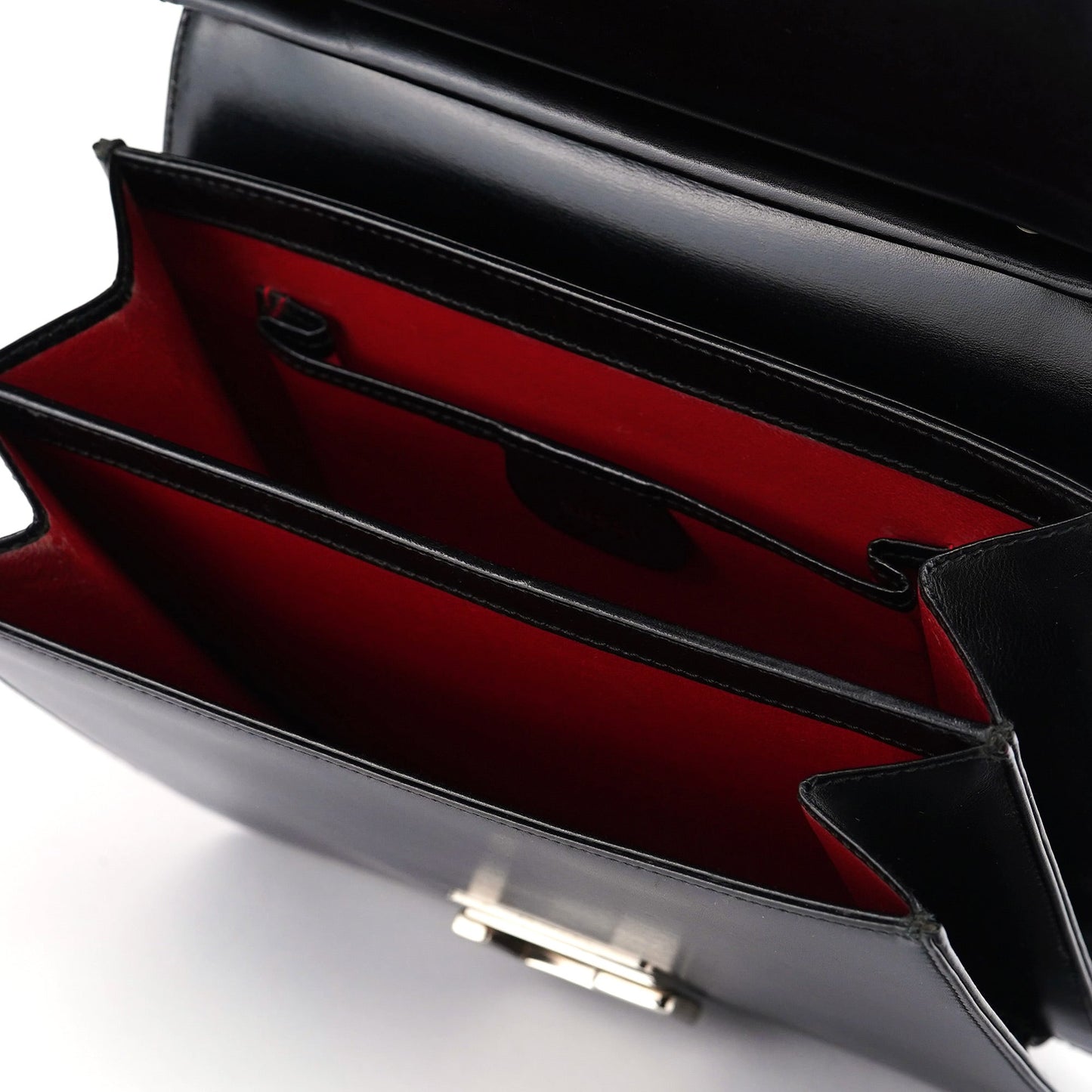 Black Calfskin Square G Shoulder Bag