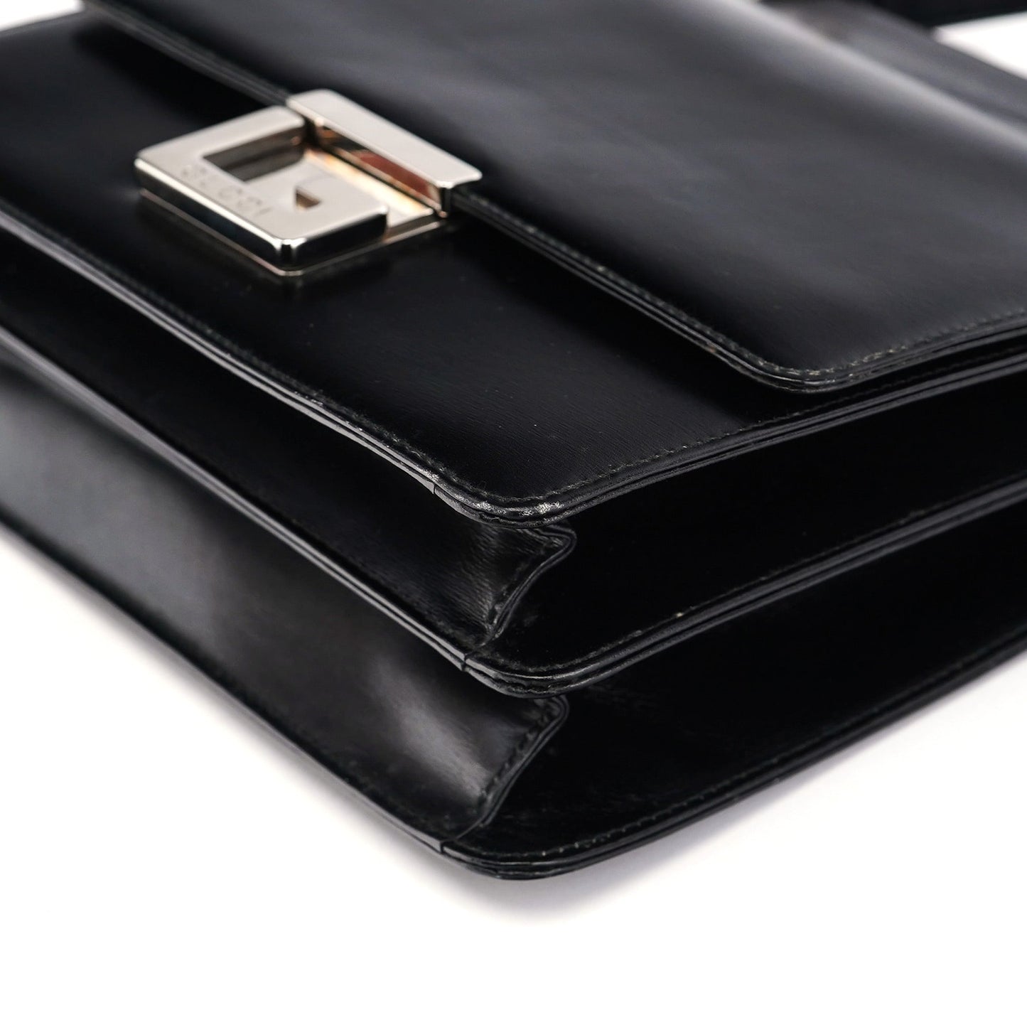 Black Calfskin Square G Shoulder Bag