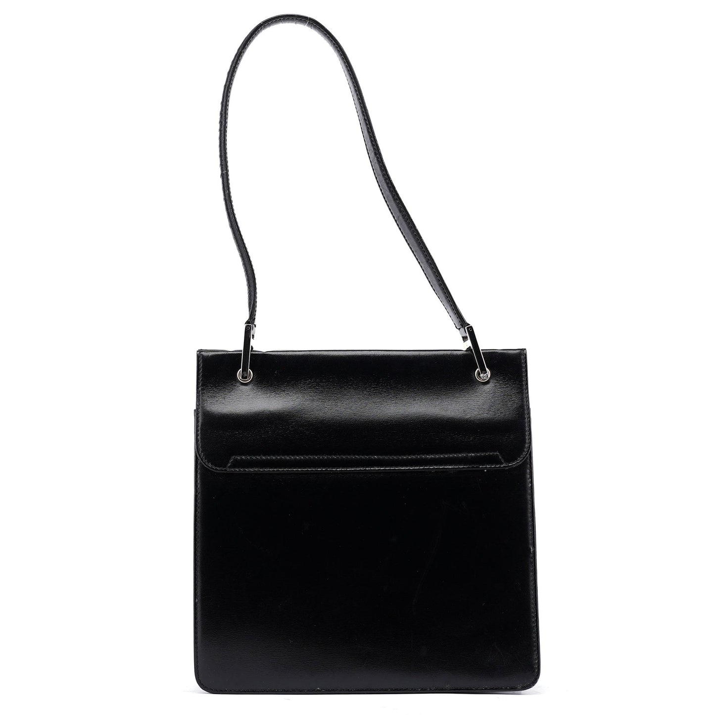 Black Calfskin Square G Shoulder Bag