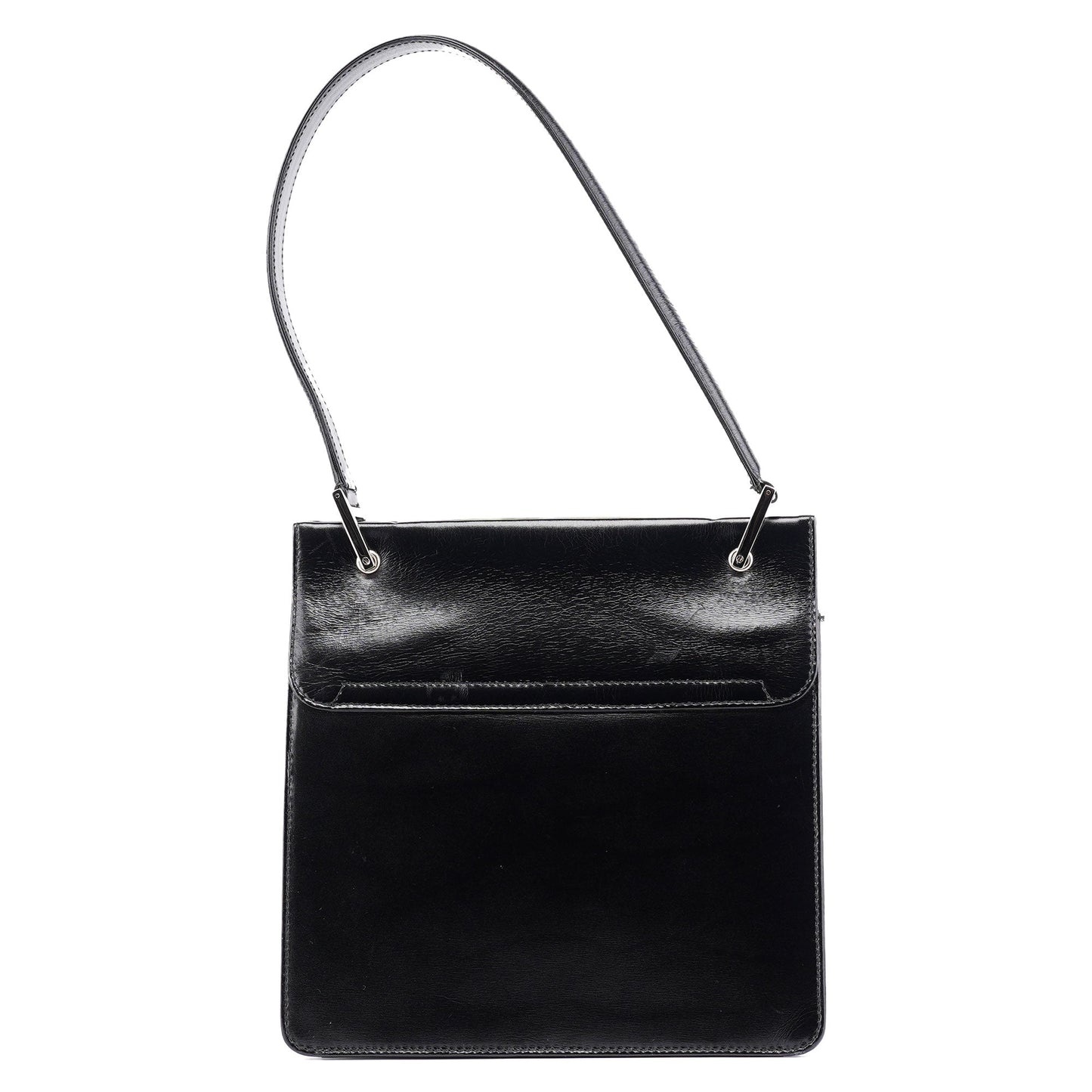Black Calfskin Square G Shoulder Bag