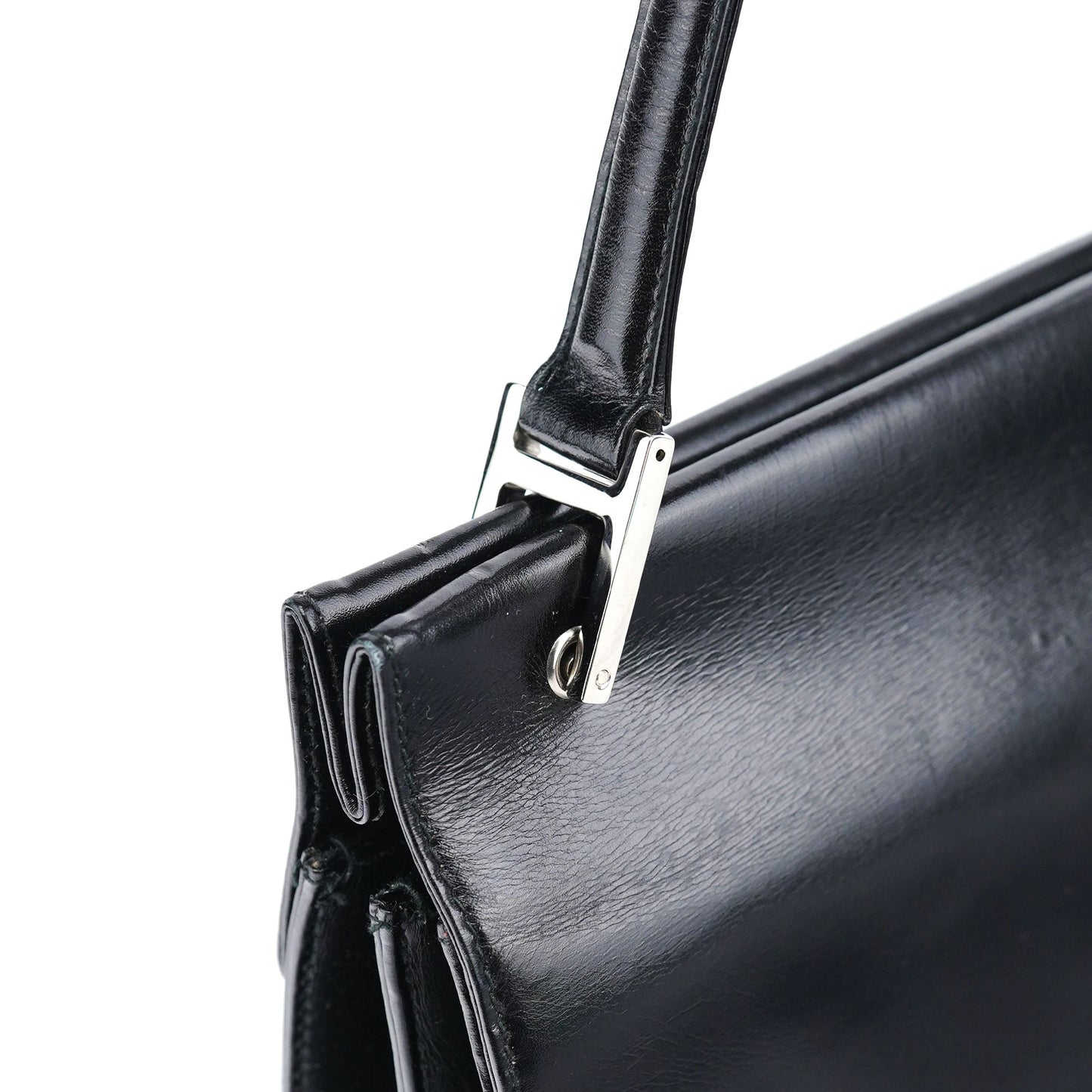 Black Calfskin Square G Shoulder Bag