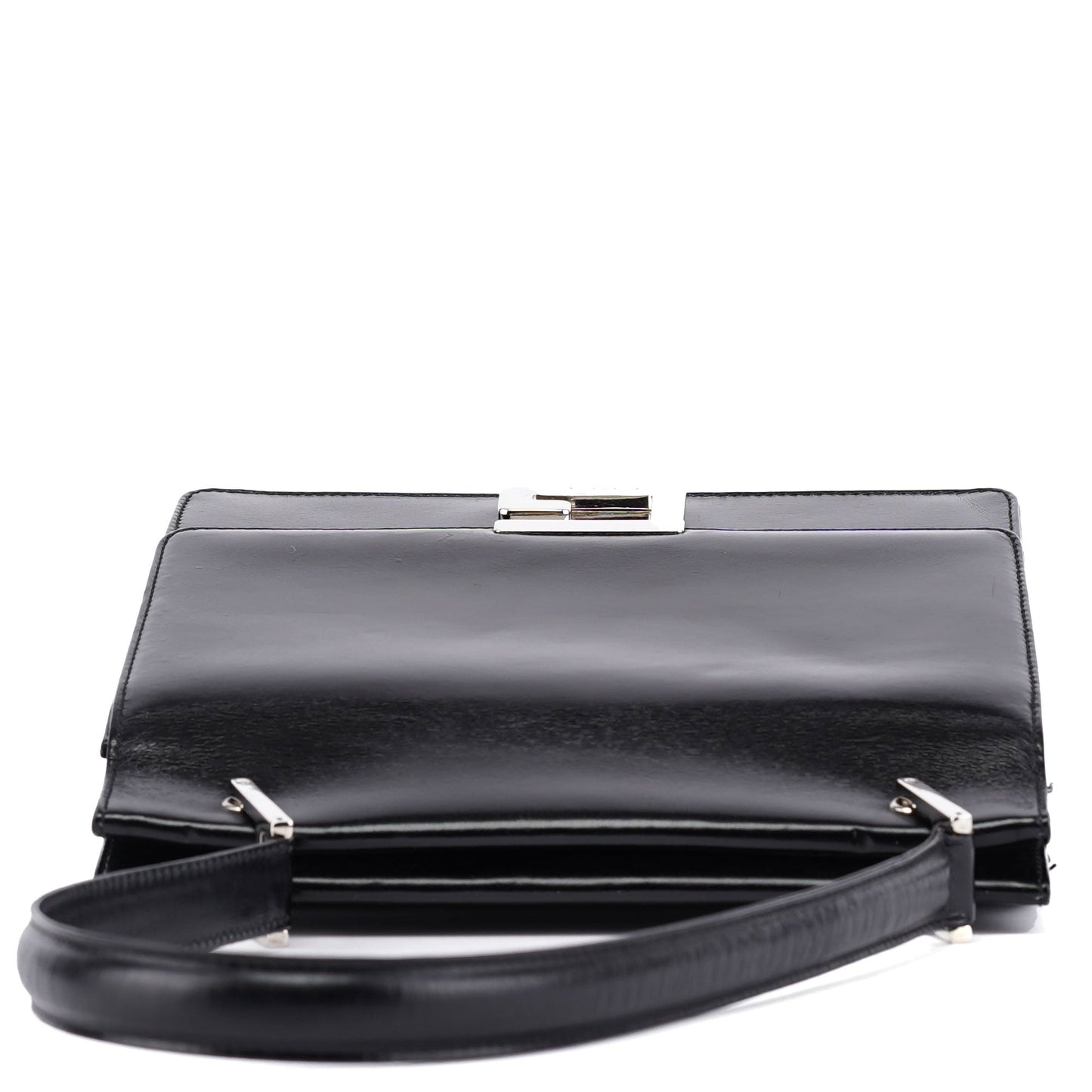 Black Calfskin Square G Shoulder Bag
