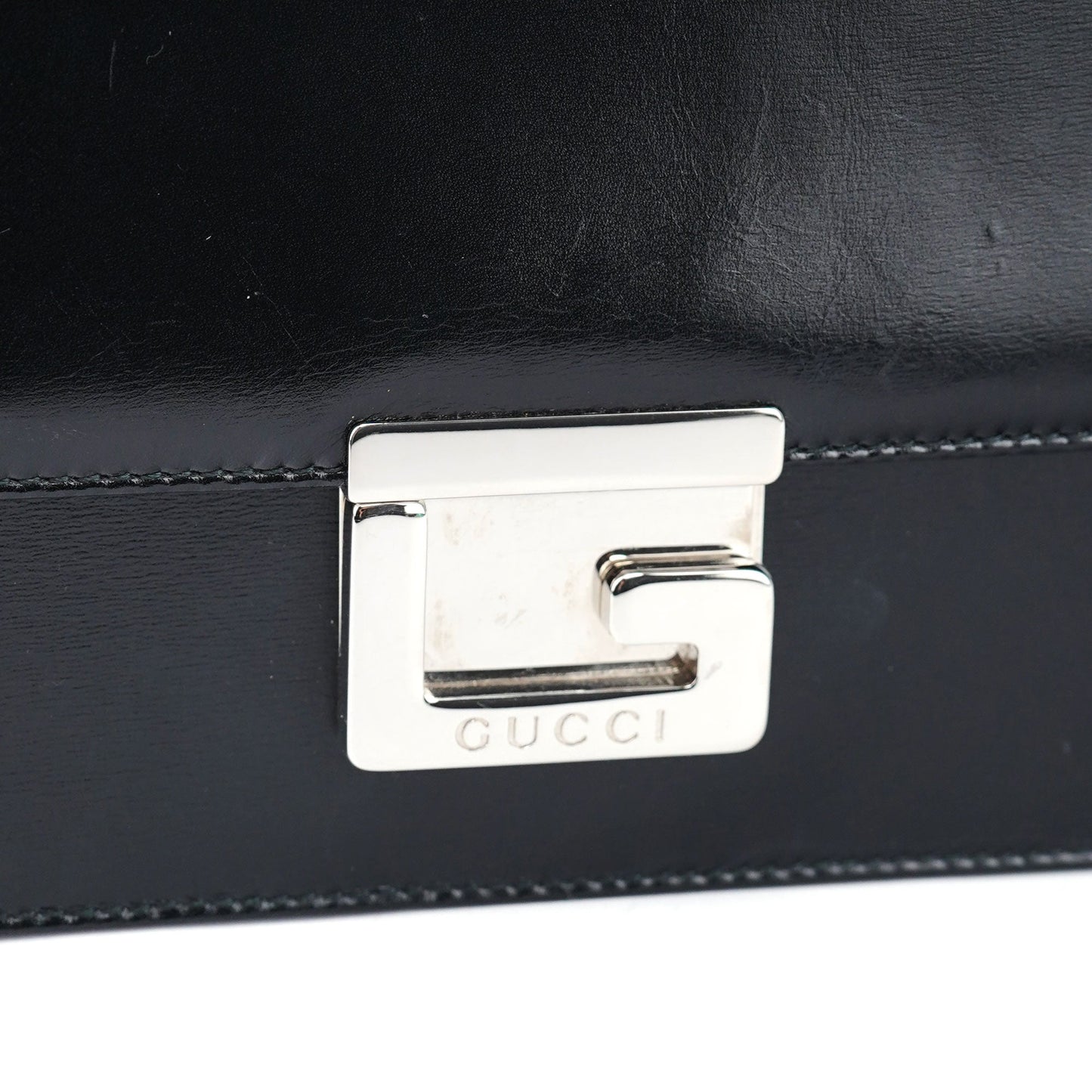 Black Calfskin Square G Shoulder Bag