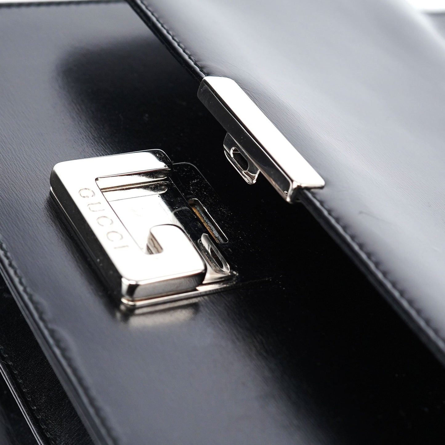 Black Calfskin Square G Shoulder Bag