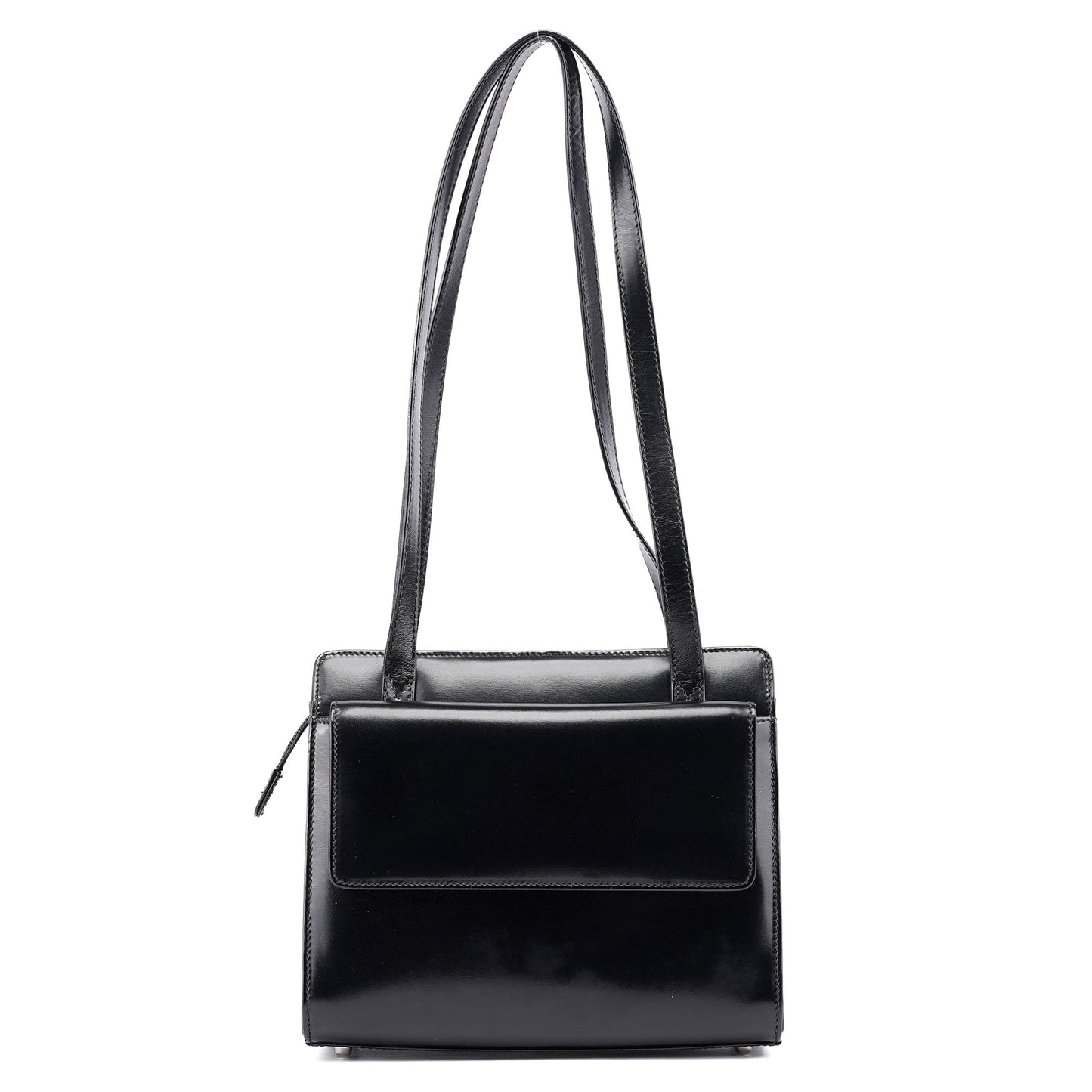 Black Calfskin Square G Tote Bag