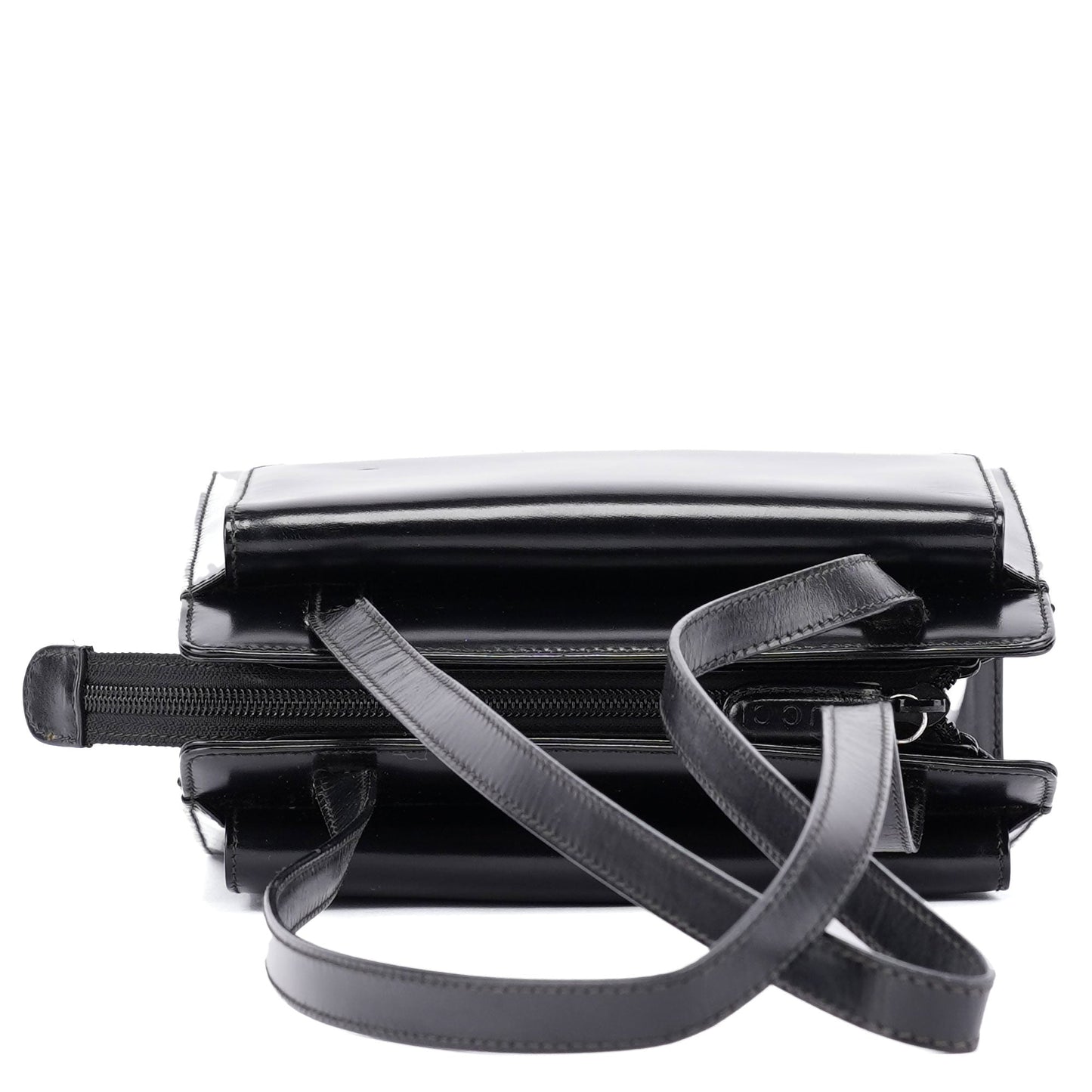 Black Calfskin Square G Tote Bag