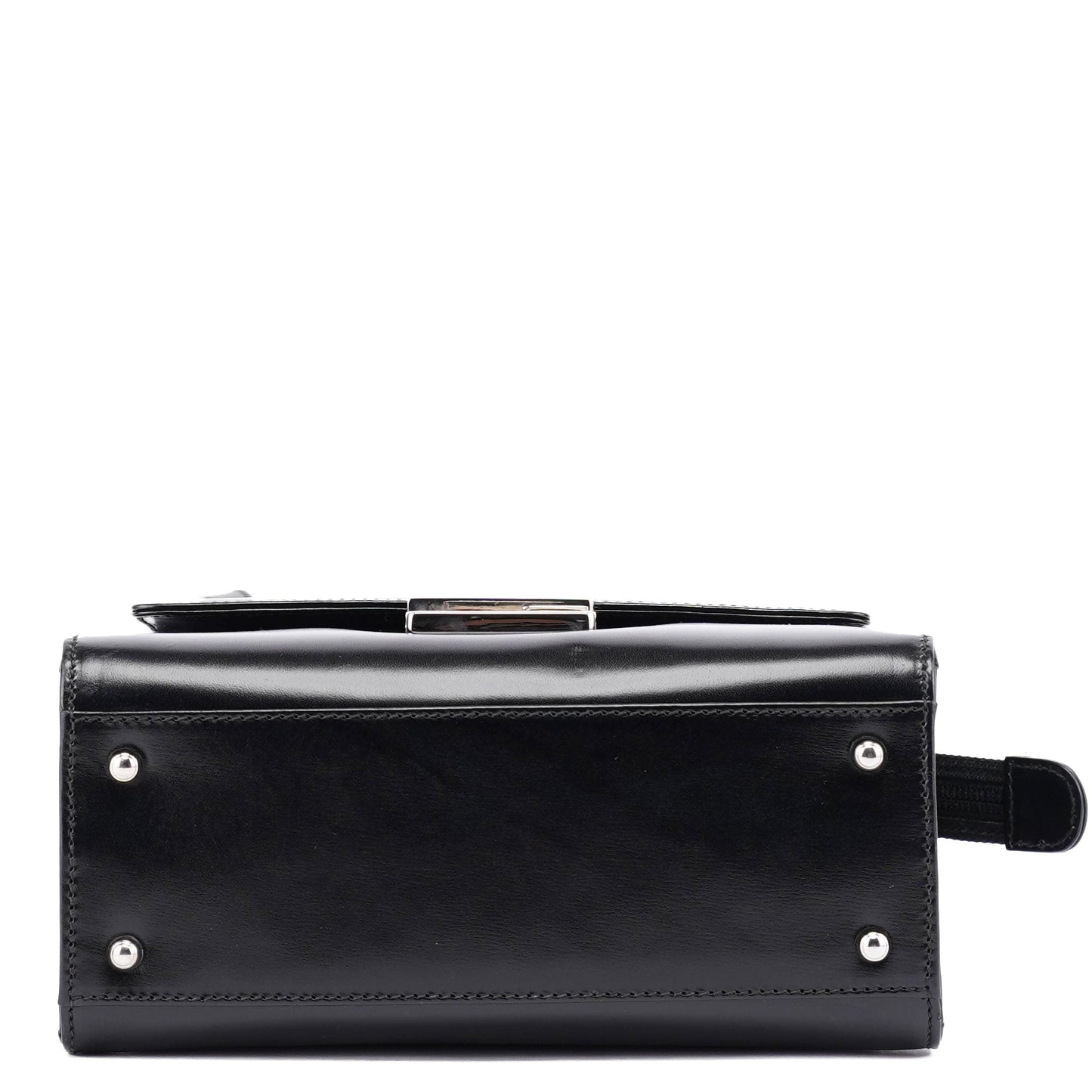 Black Calfskin Square G Tote Bag