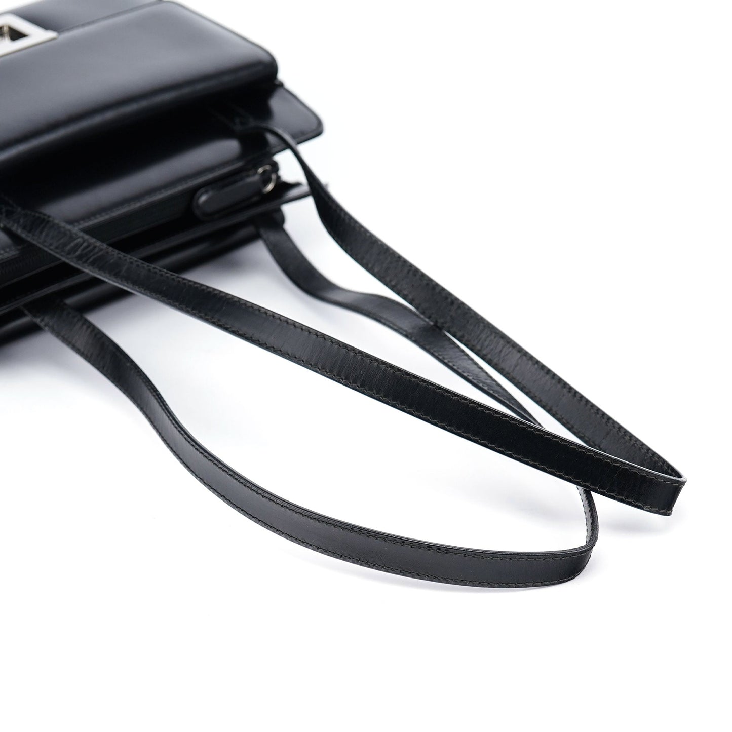 Black Calfskin Square G Tote Bag