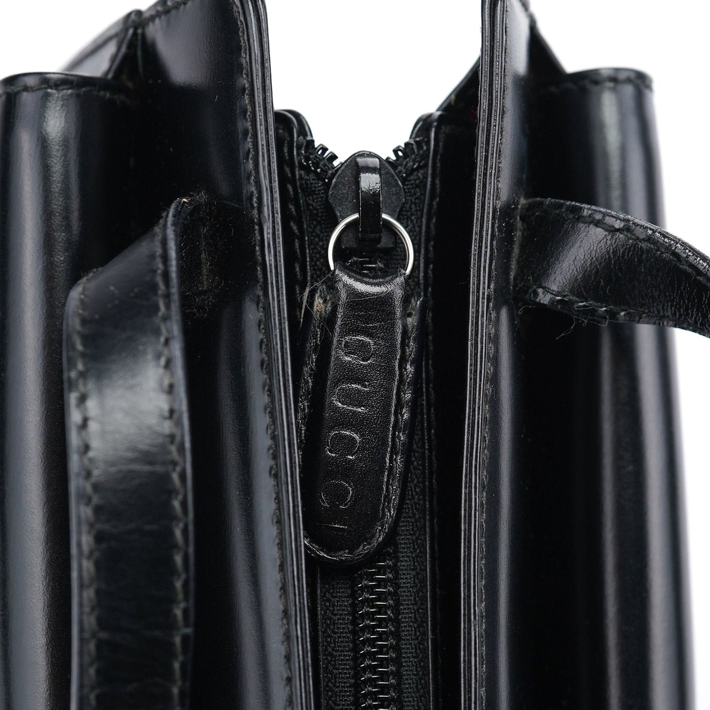 Black Calfskin Square G Tote Bag