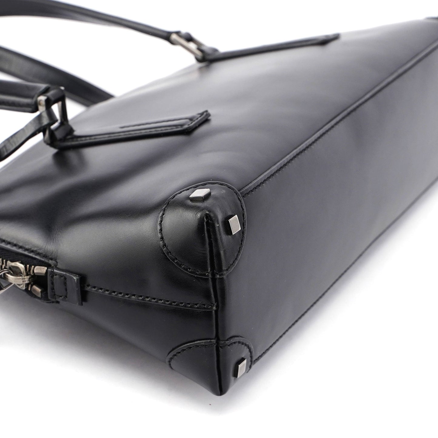 Black Calfskin Stud Tote Bag