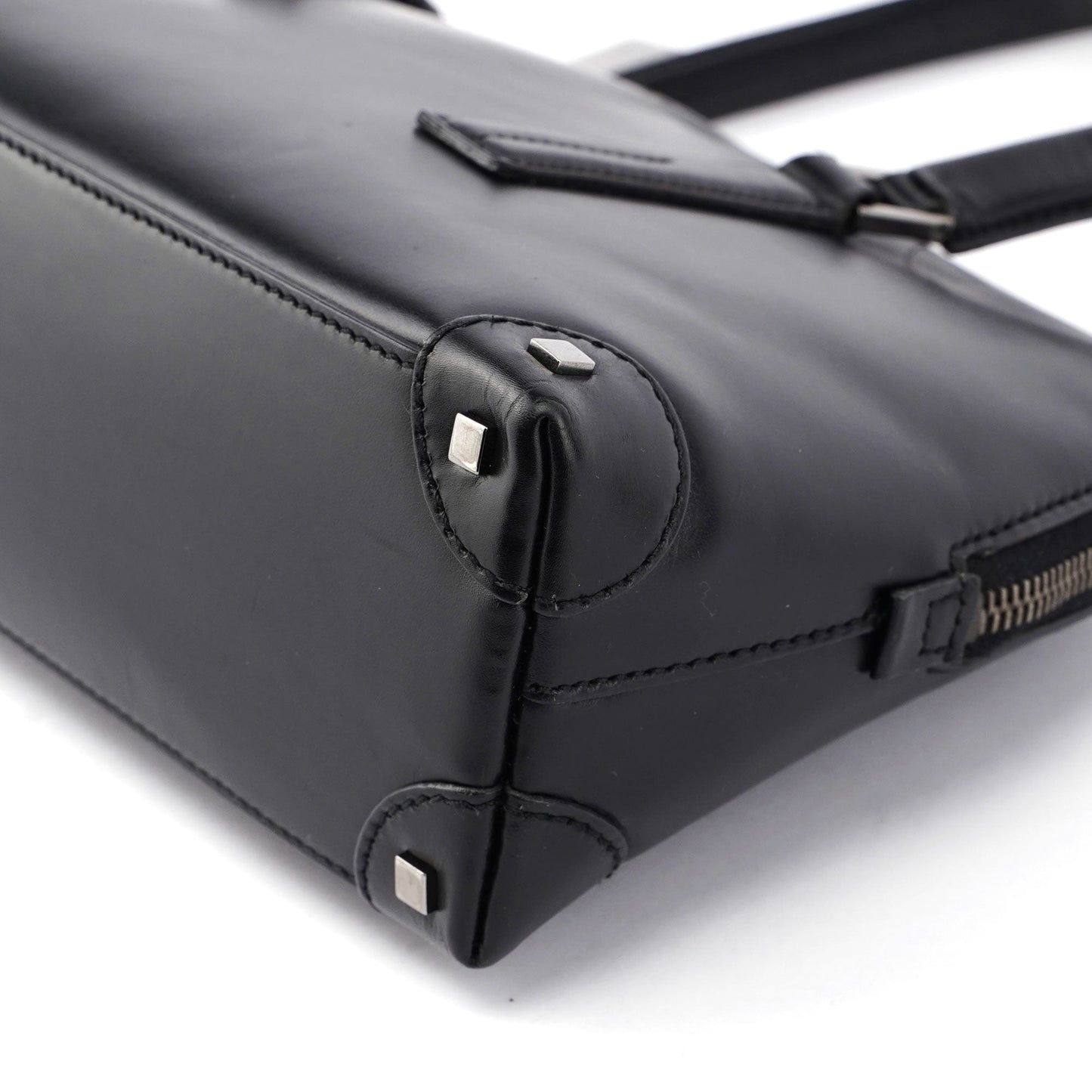 Black Calfskin Stud Tote Bag