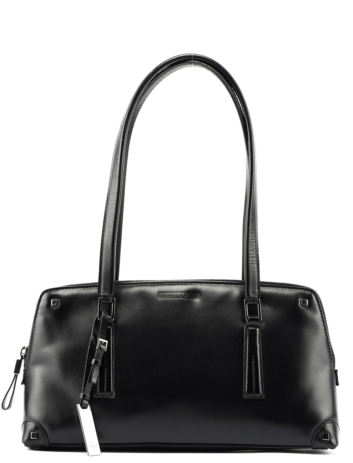 Black Calfskin Stud Tote Bag