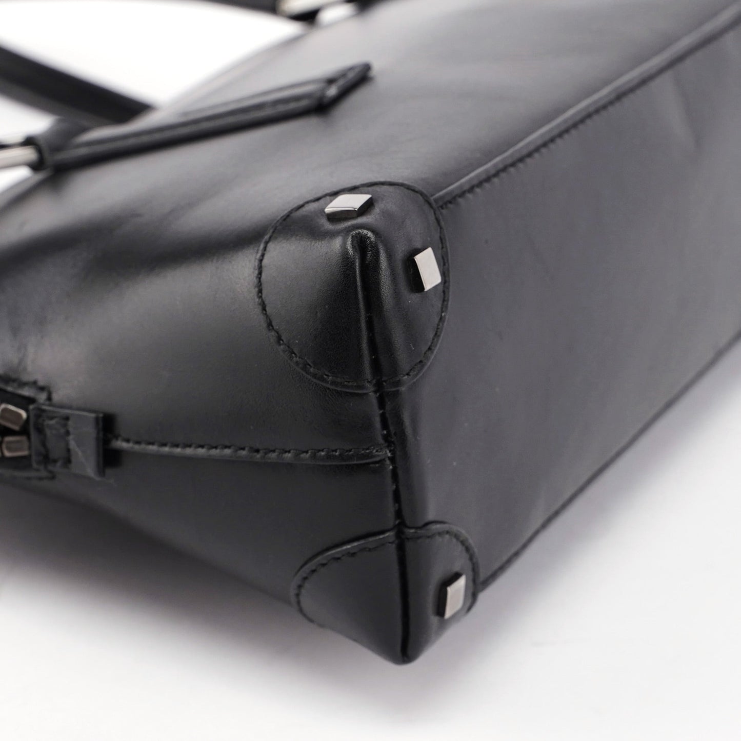 Black Calfskin Studs Tote