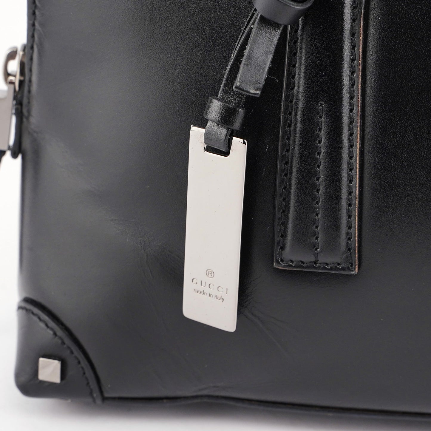 Black Calfskin Studs Tote