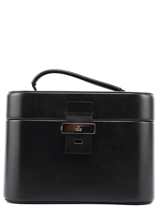 Black Calfskin Top Handle Bag