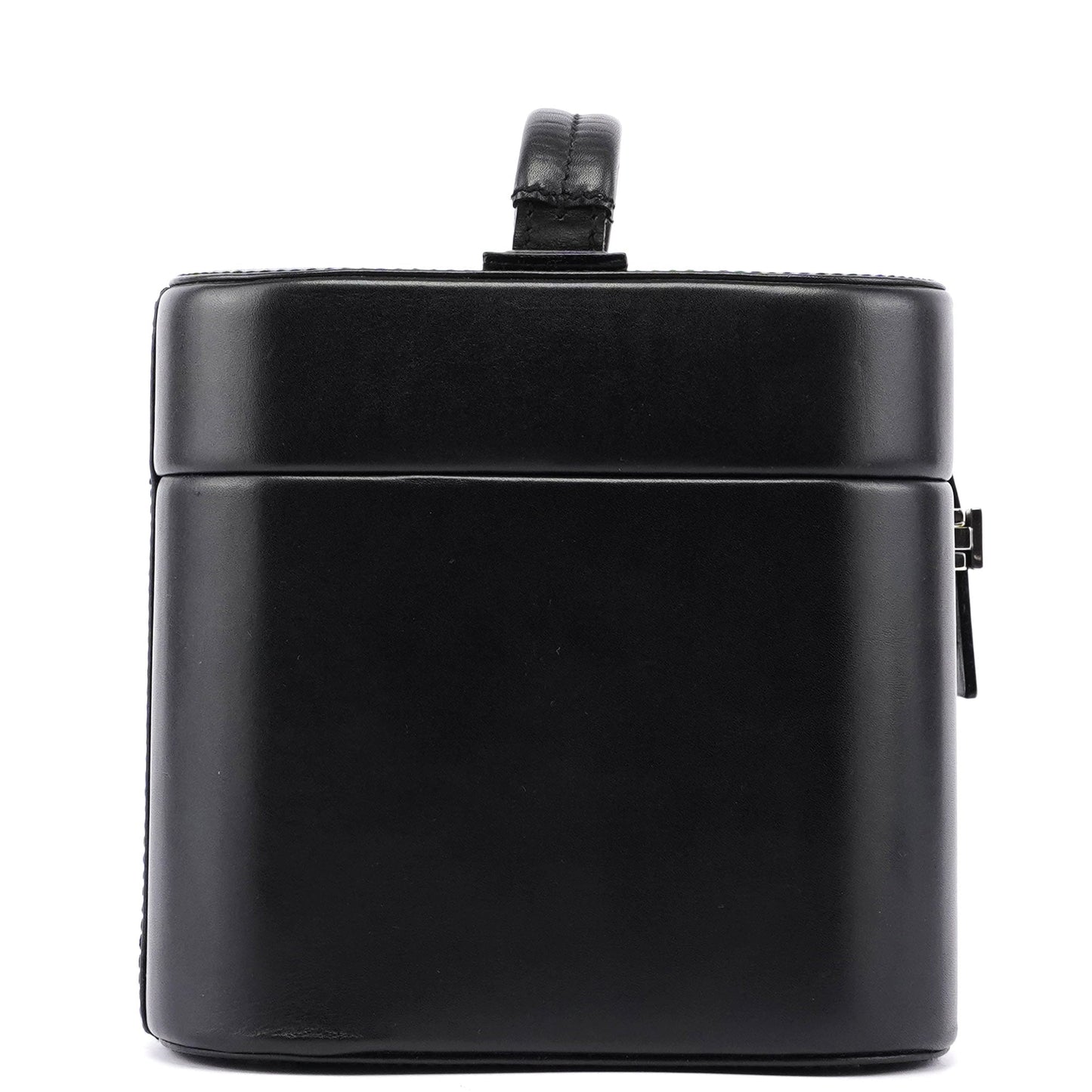 Black Calfskin Top Handle Bag