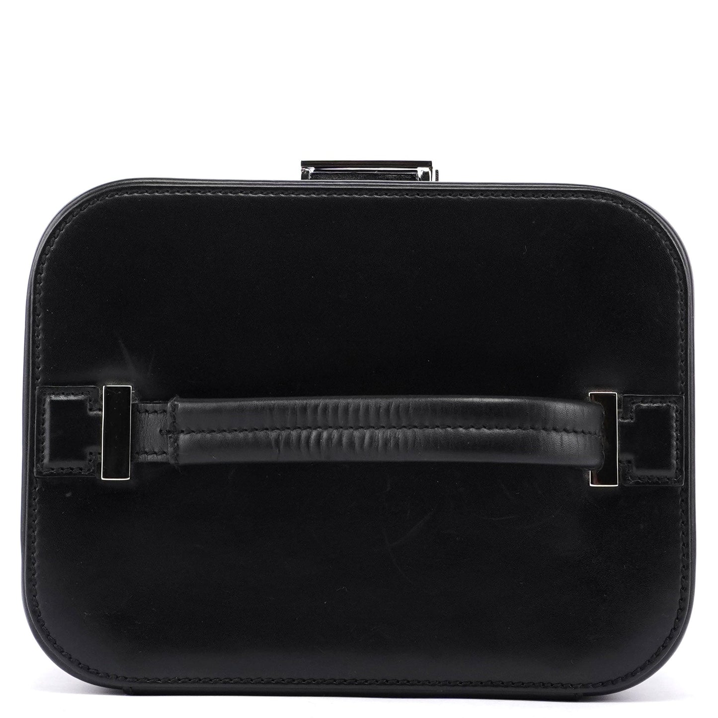 Black Calfskin Top Handle Bag