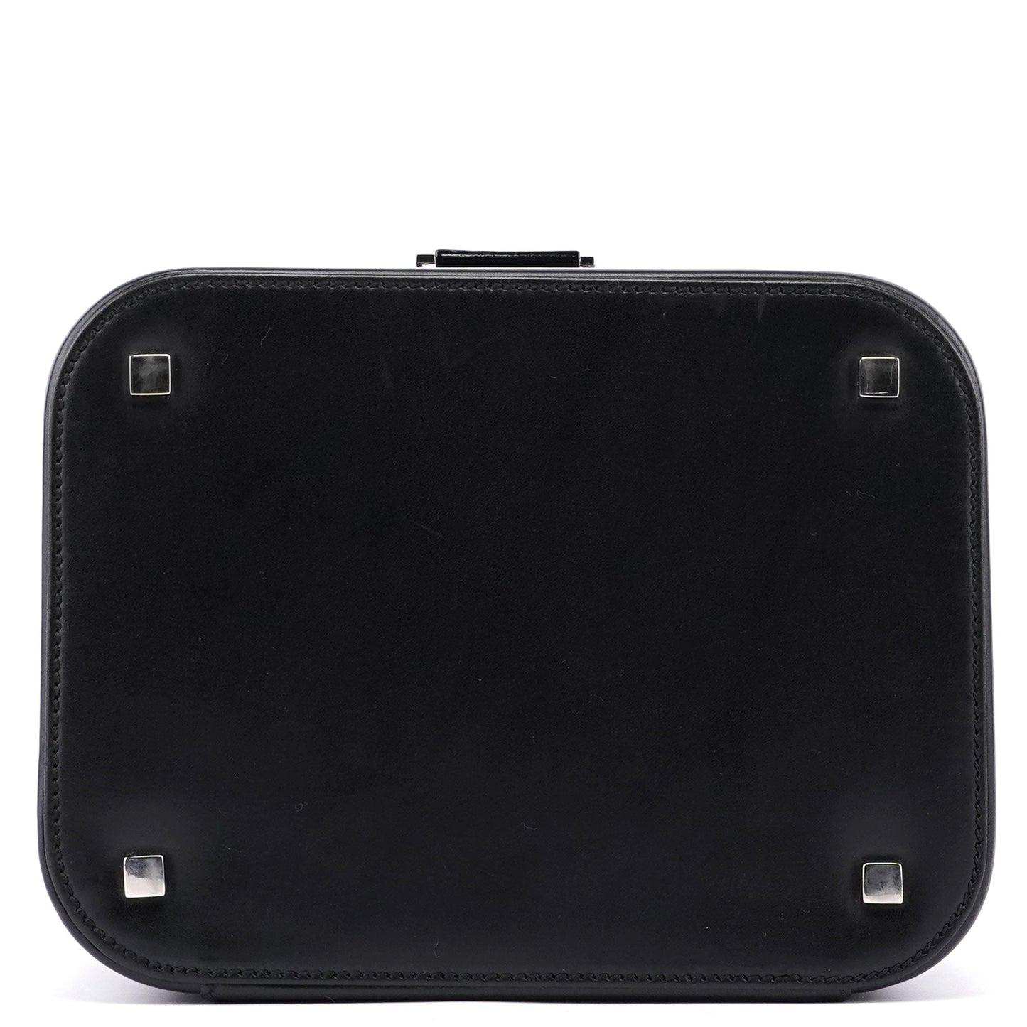 Black Calfskin Top Handle Bag