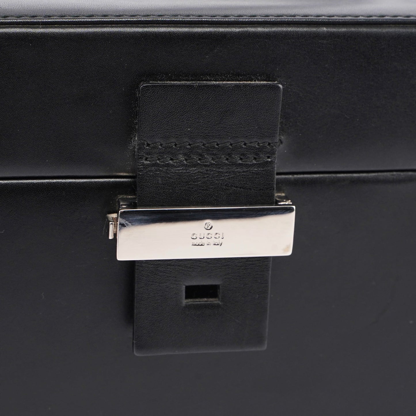 Black Calfskin Top Handle Bag
