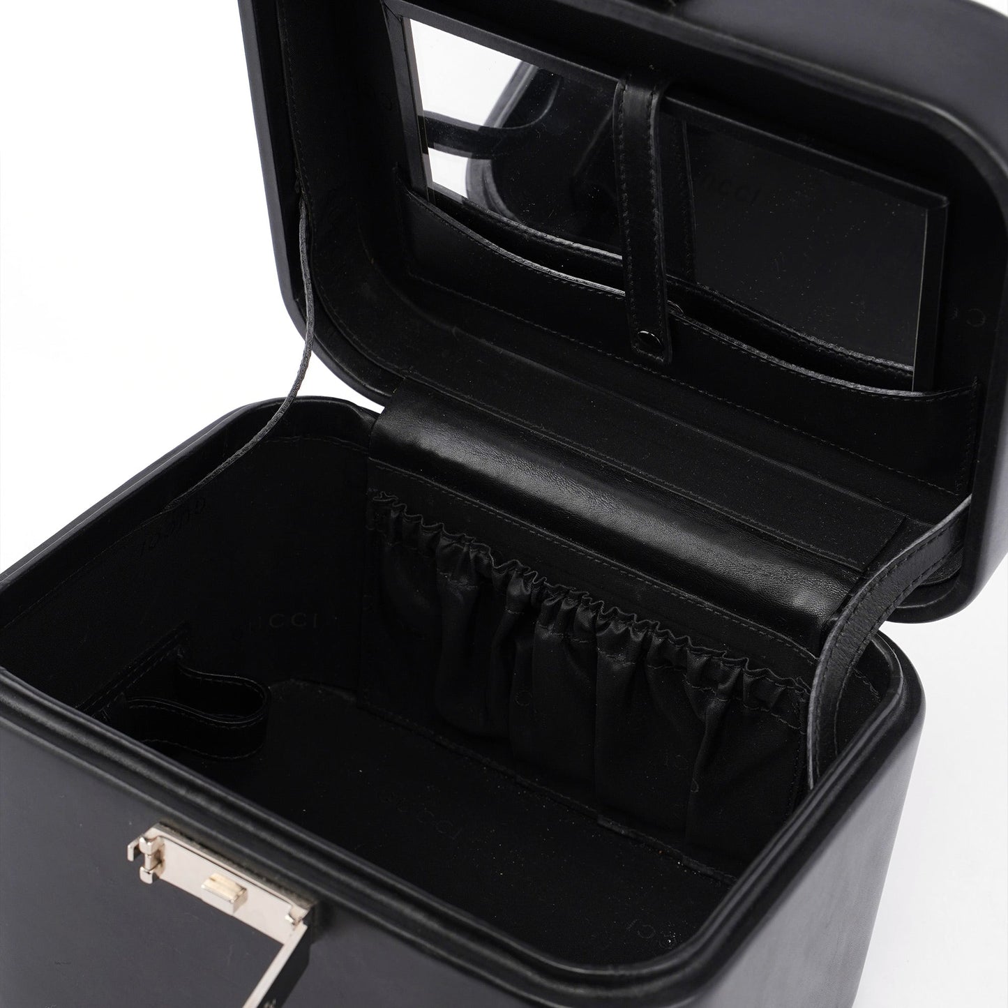 Black Calfskin Top Handle Bag