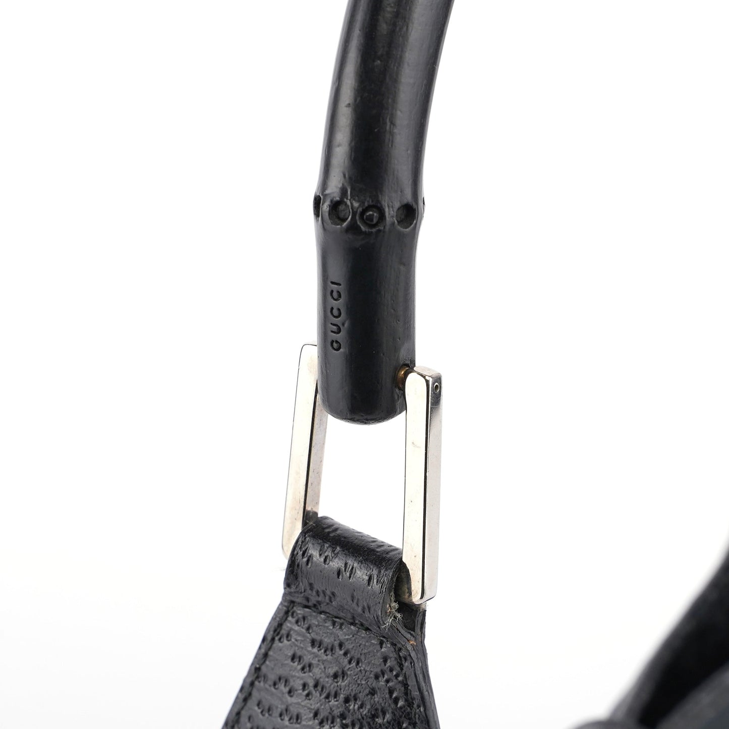 Black Canvas Bamboo Jackie Shoulder Bag