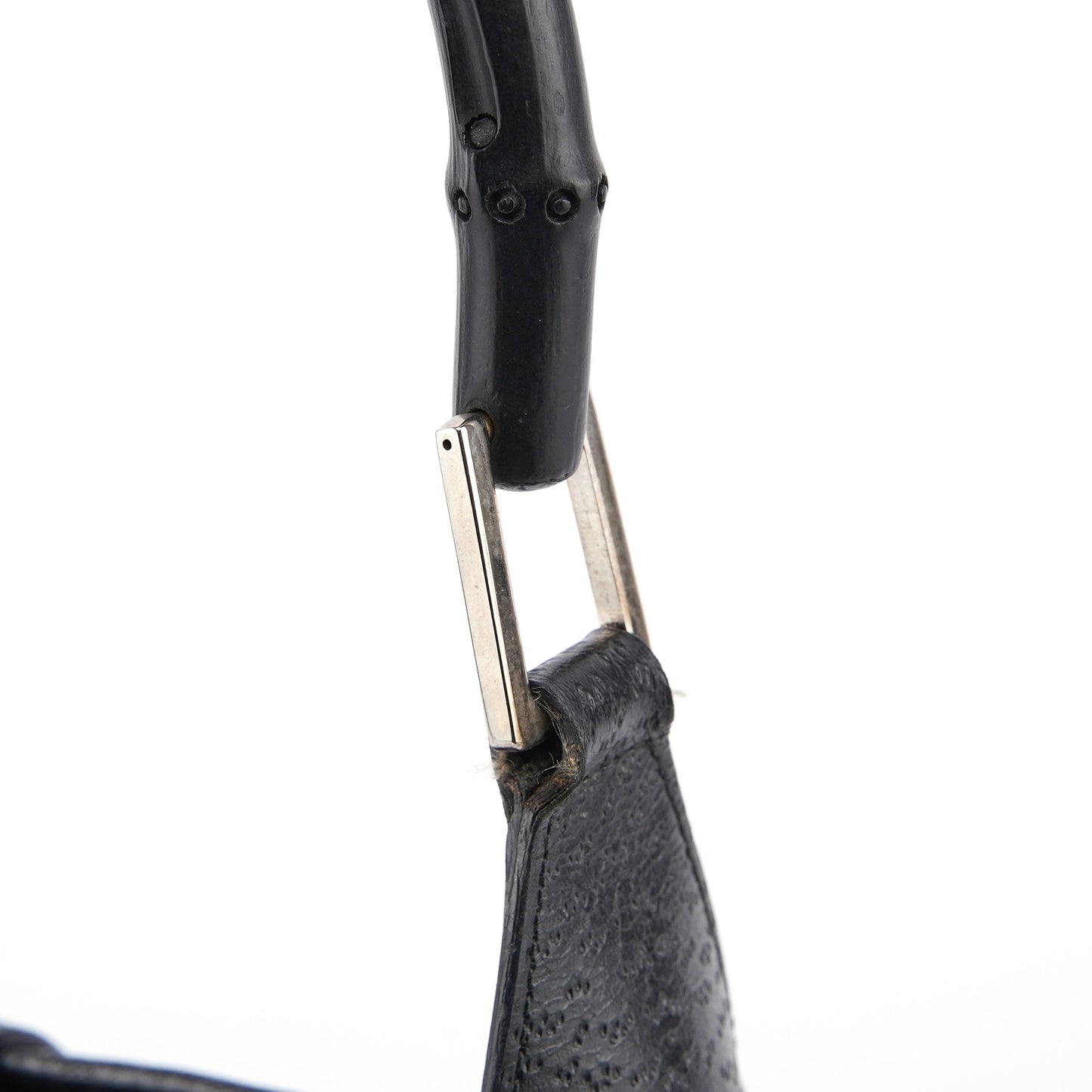 Black Canvas Bamboo Jackie Shoulder Bag