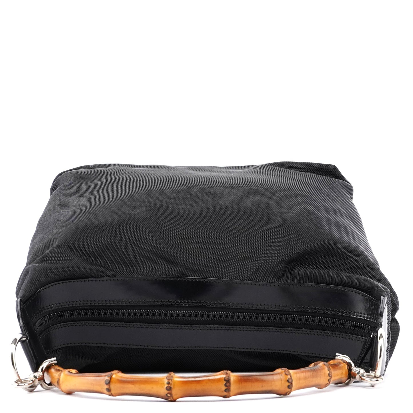Black Canvas Bamboo Shoulder Bag