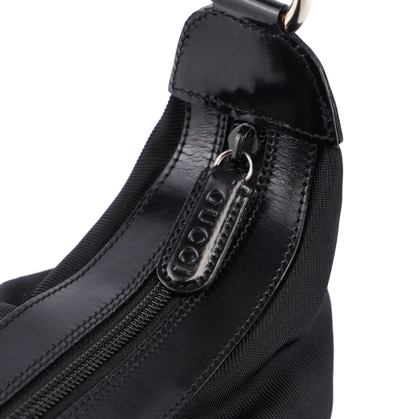 Black Canvas Bamboo Shoulder Bag