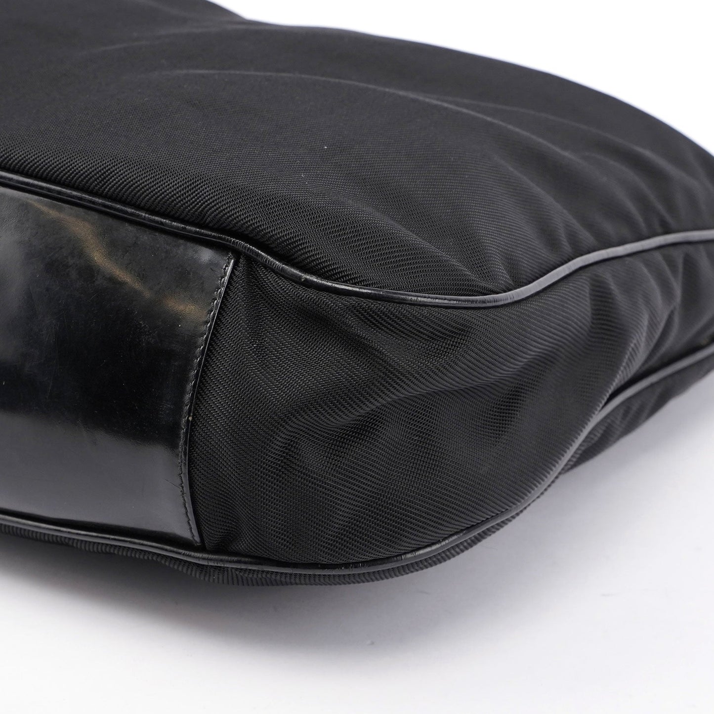 Black Canvas Bamboo Shoulder Bag