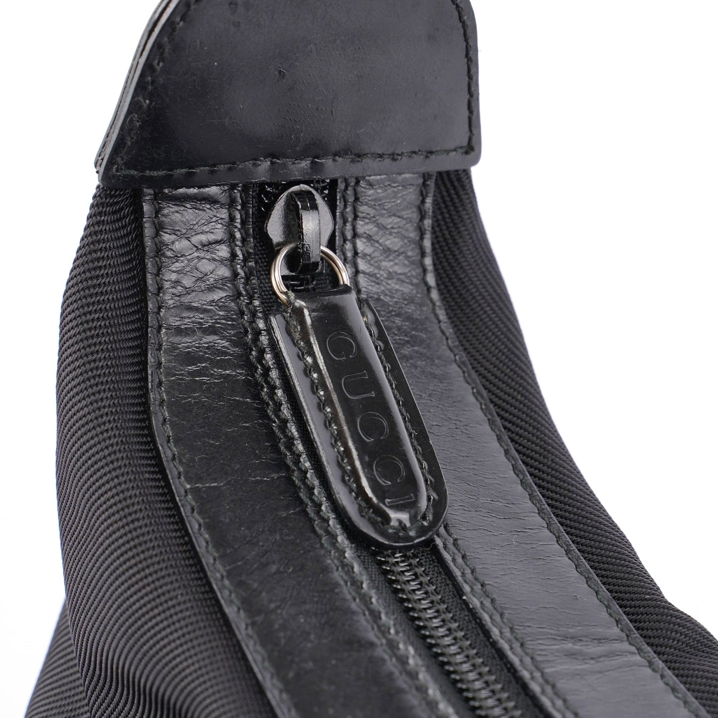 Black Canvas Bamboo Shoulder Bag