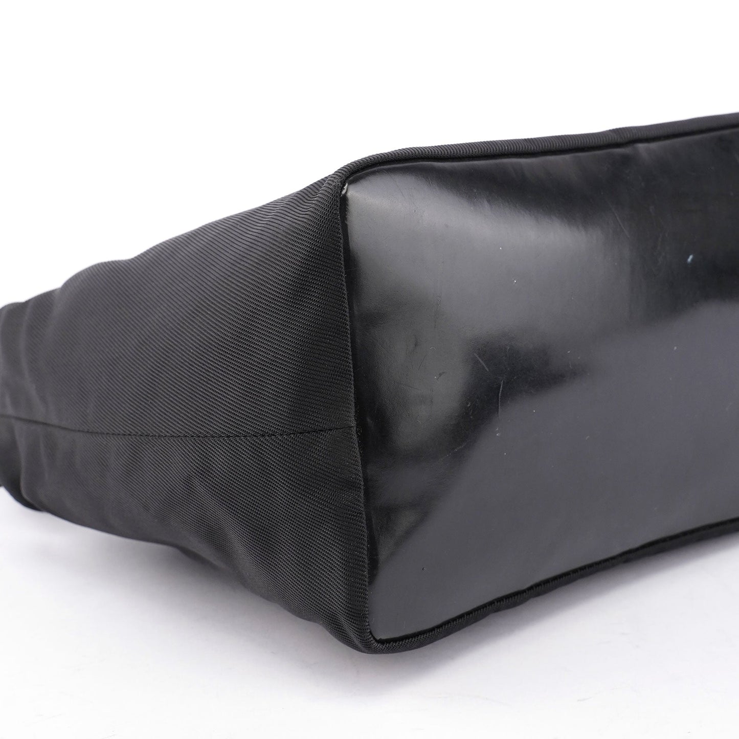 Black Canvas Bamboo Shoulder Bag