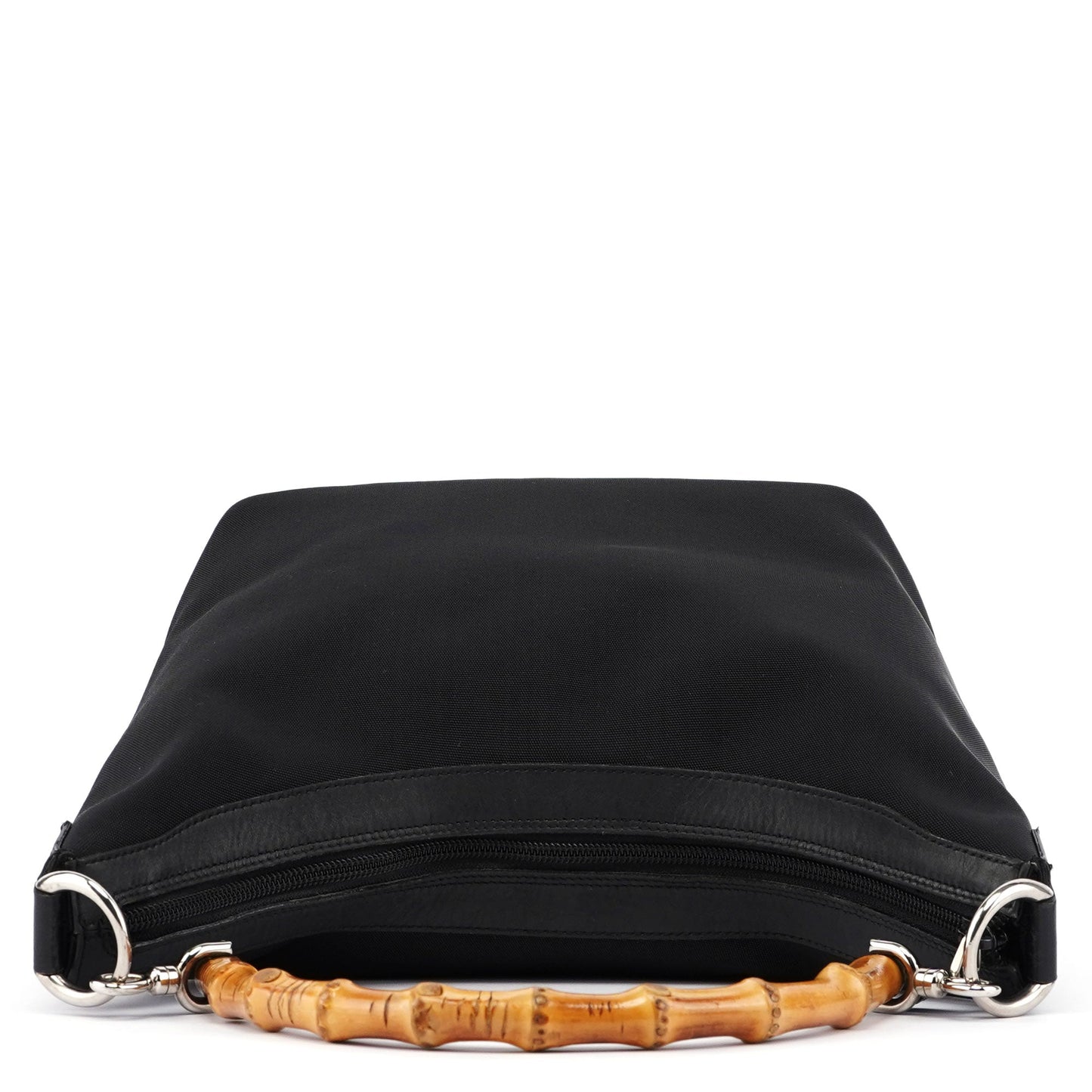 Black Canvas Bamboo Shoulder Bag