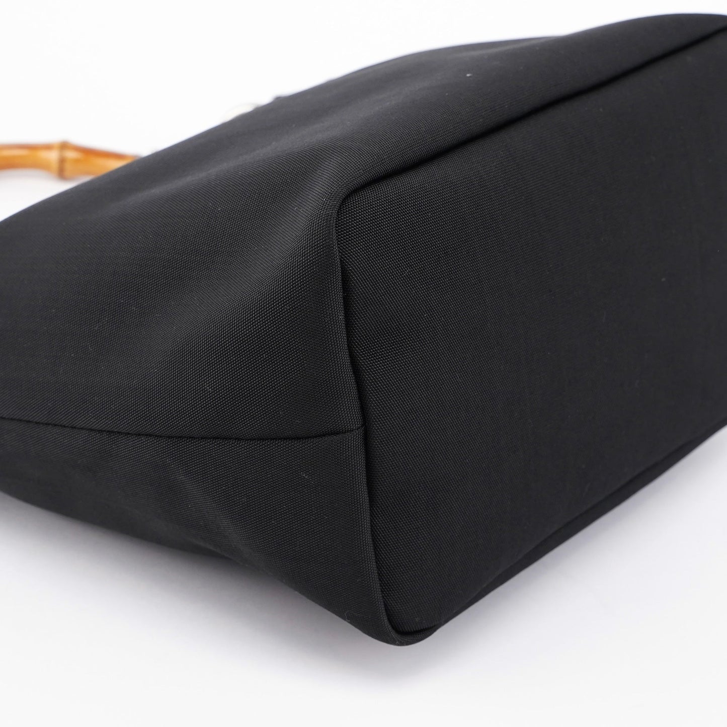 Black Canvas Bamboo Shoulder Bag