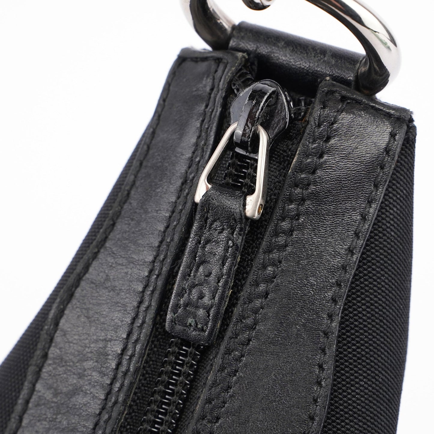 Black Canvas Bamboo Shoulder Bag