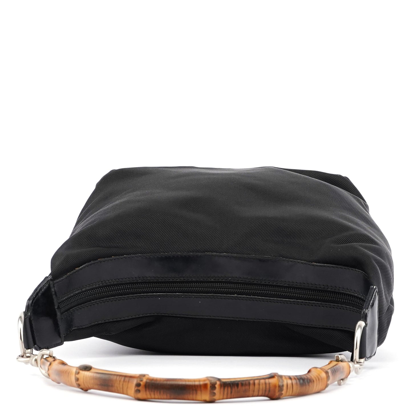 Black Canvas Bamboo Shoulder Bag