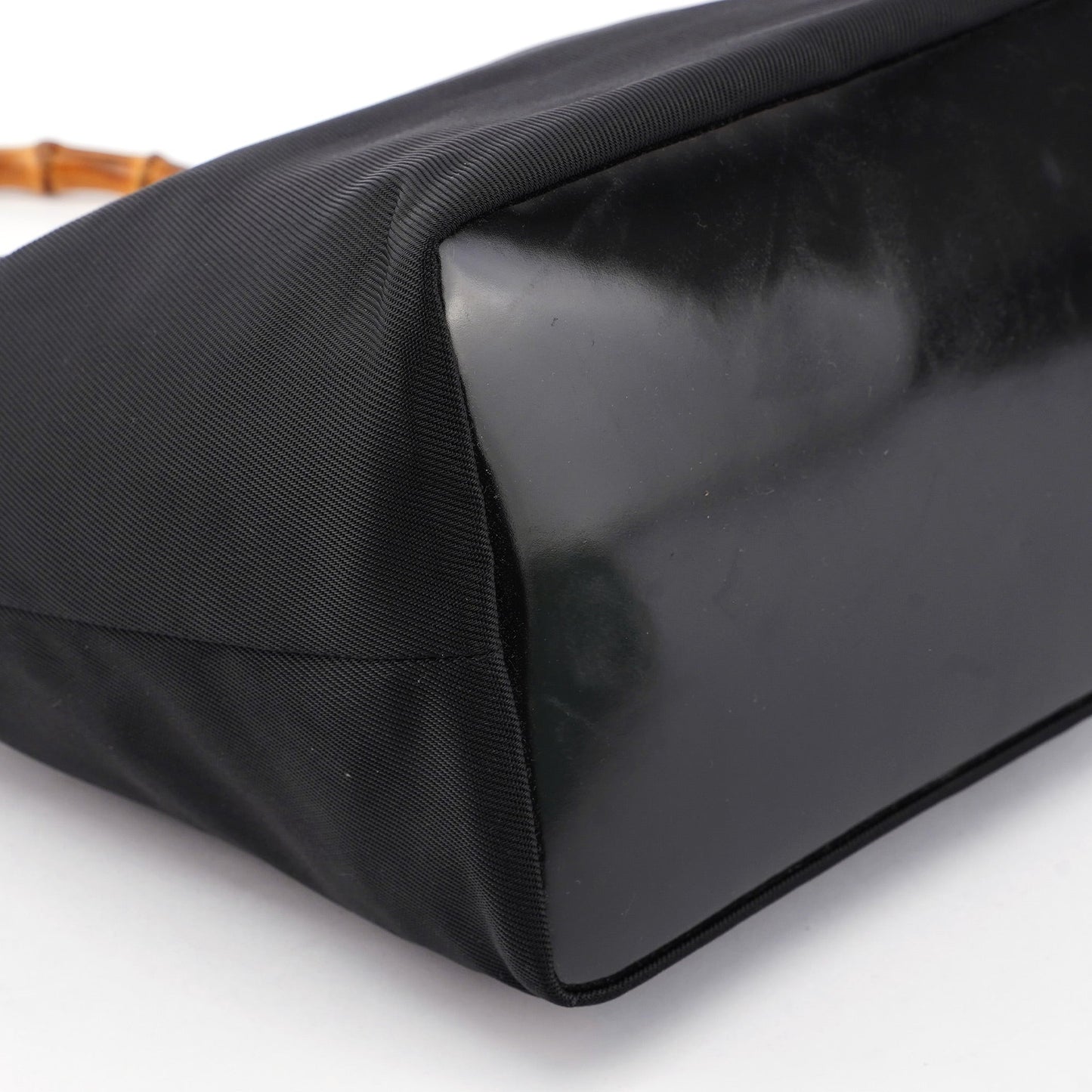 Black Canvas Bamboo Shoulder Bag