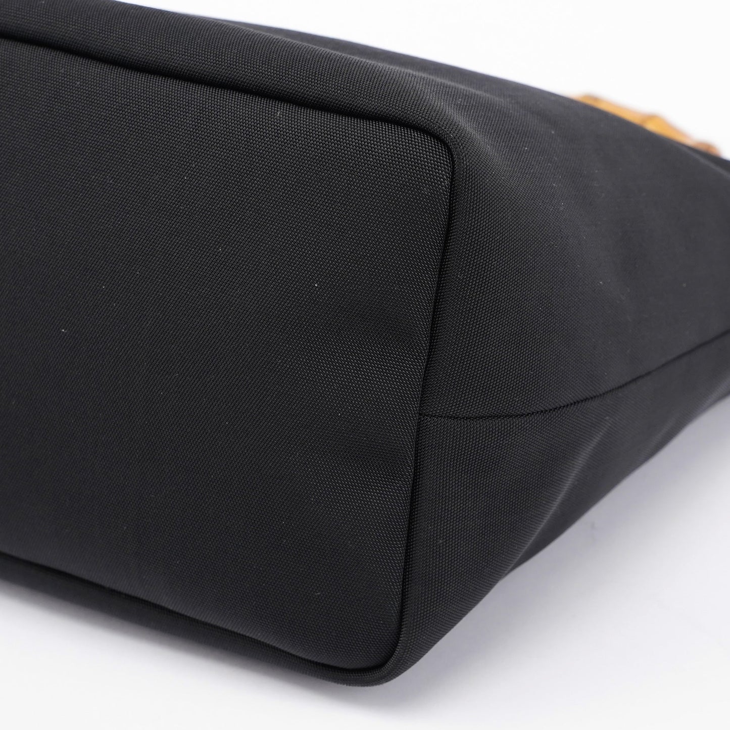 Black Canvas Bamboo Shoulder Bag