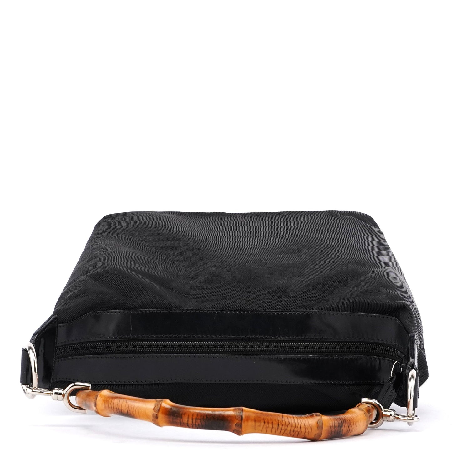 Black Canvas Bamboo Shoulder Bag