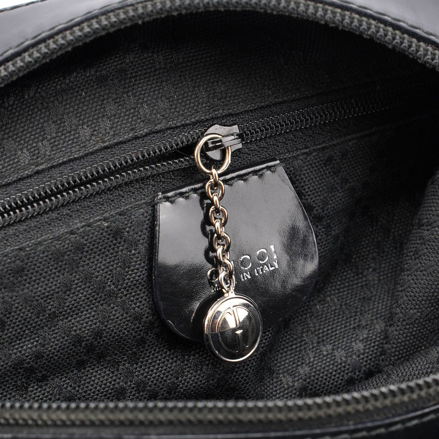 Black Canvas Bamboo Shoulder Bag