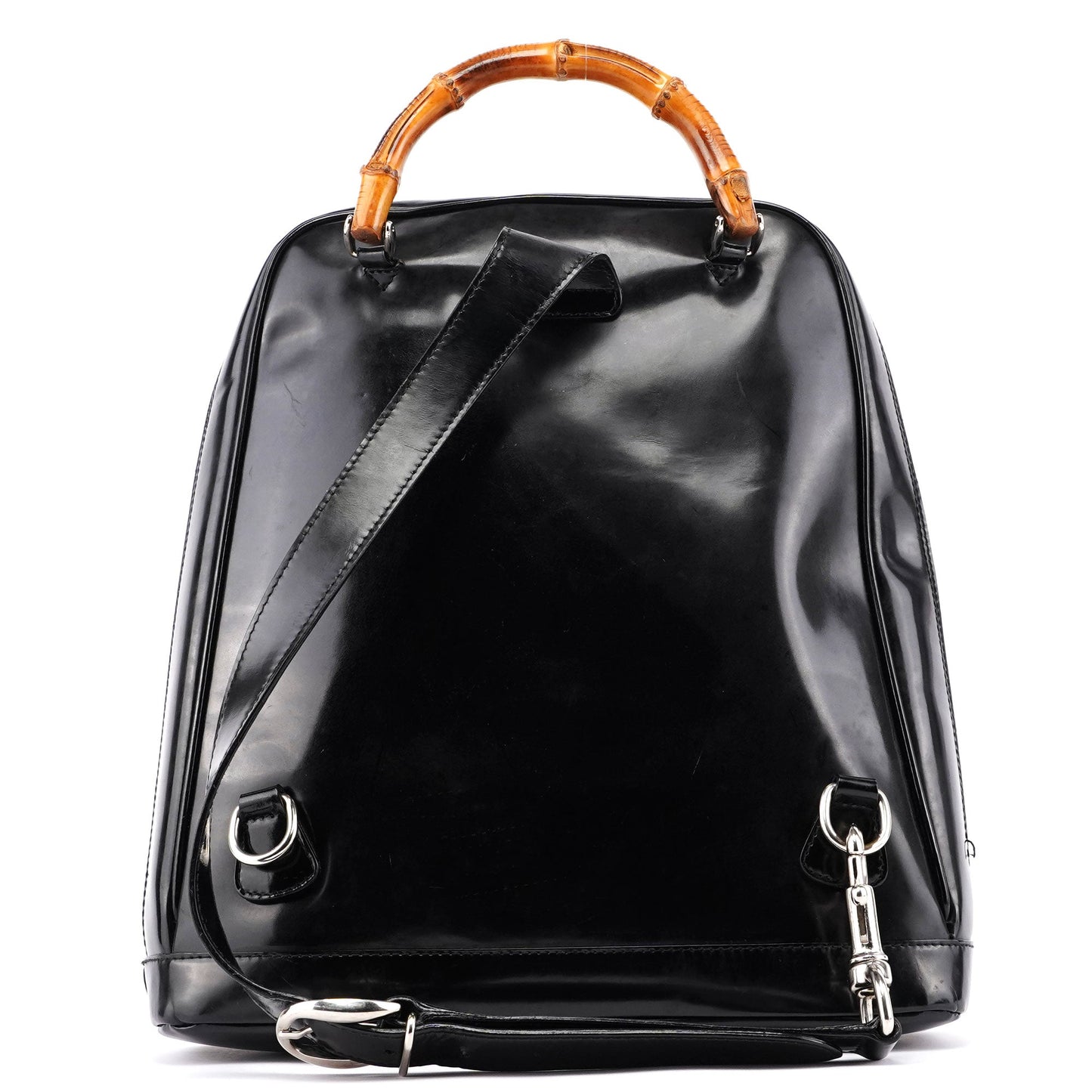 Black Canvas Bamboo Shoulder Bag