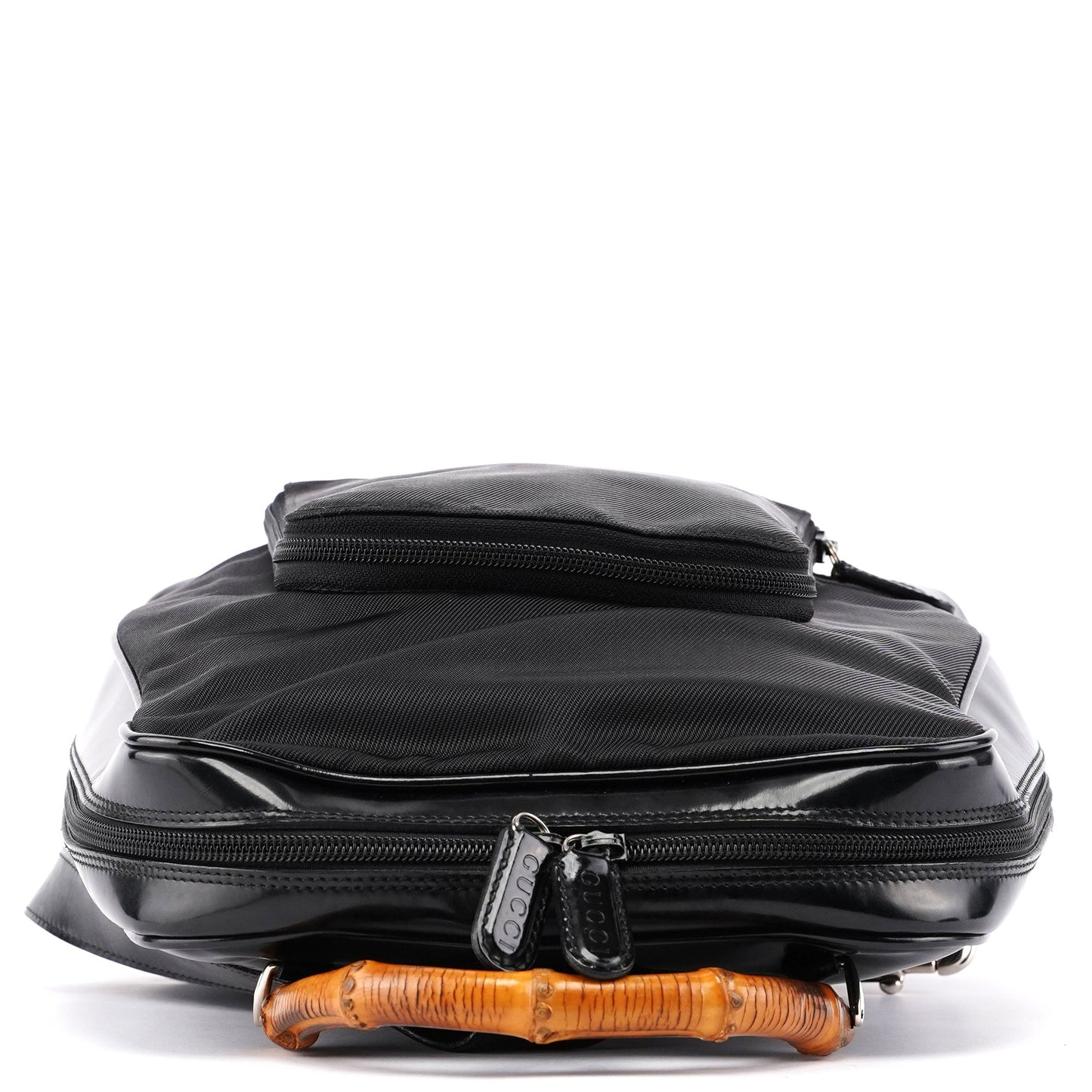 Black Canvas Bamboo Shoulder Bag