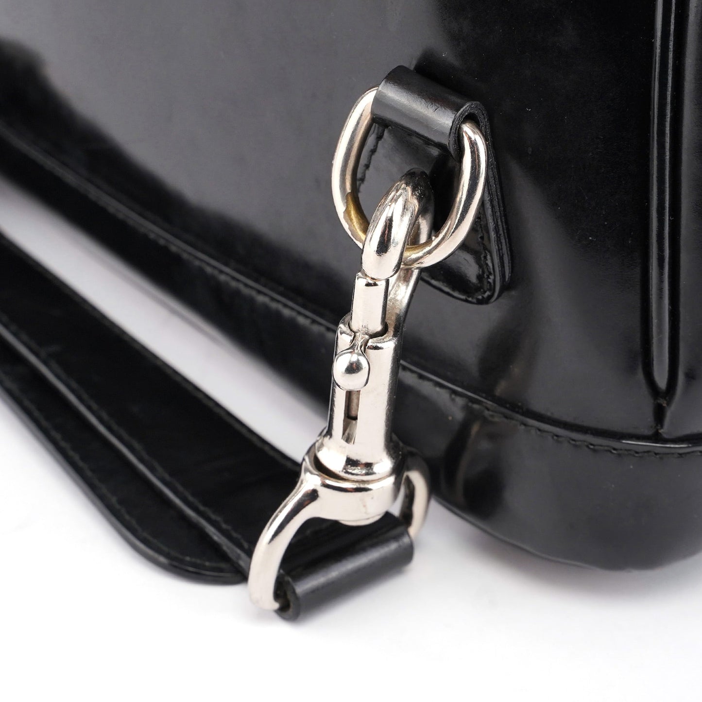 Black Canvas Bamboo Shoulder Bag