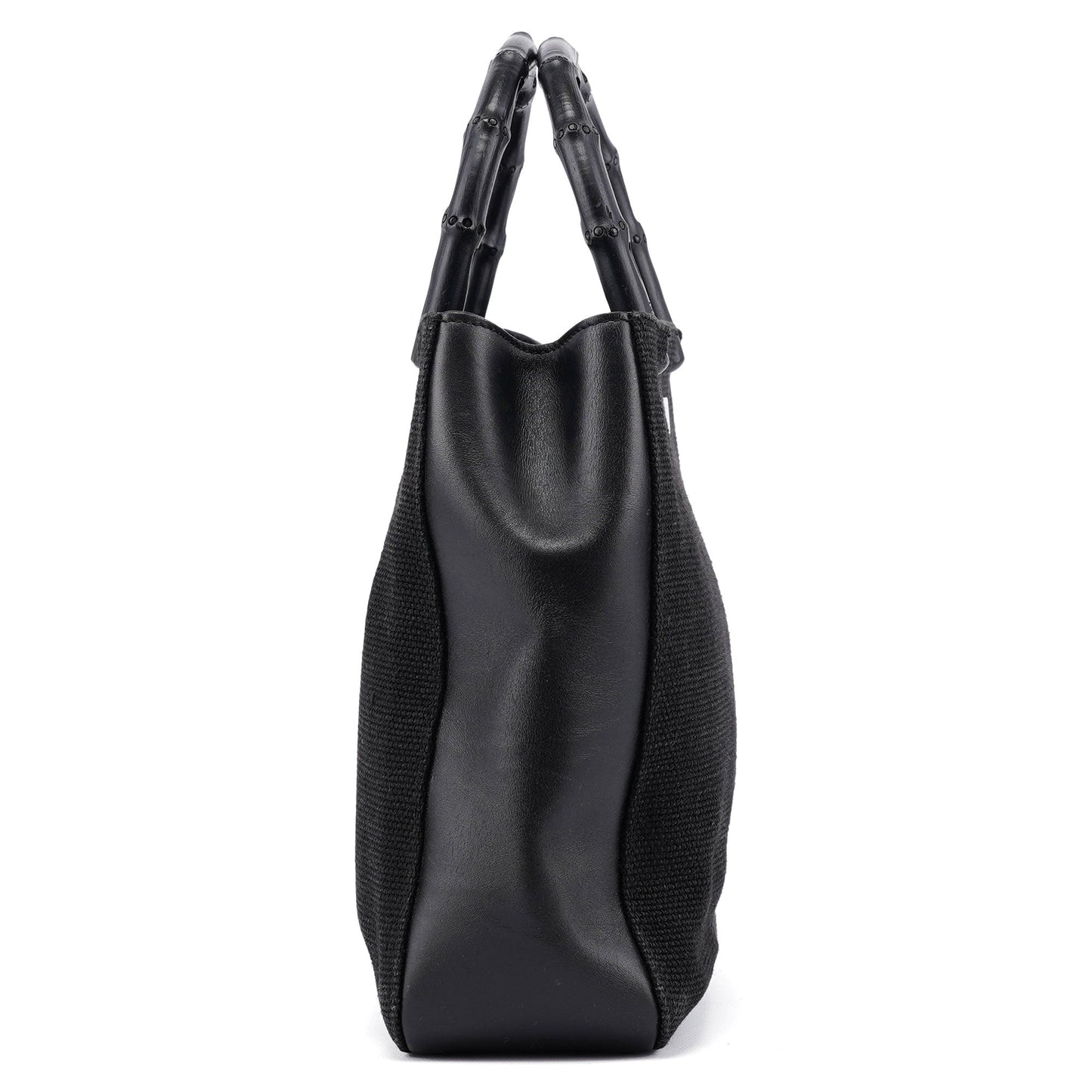 Black Canvas Bamboo Tote Bag