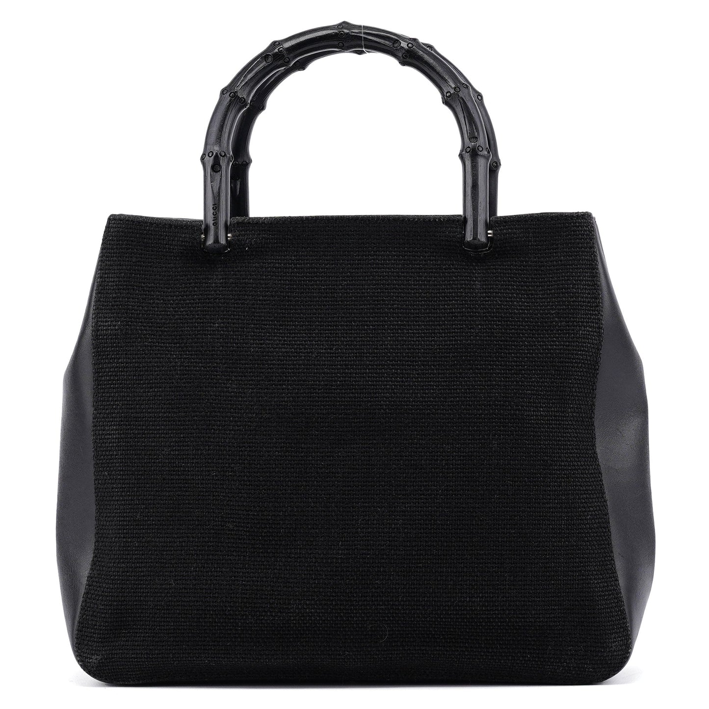 Black Canvas Bamboo Tote Bag