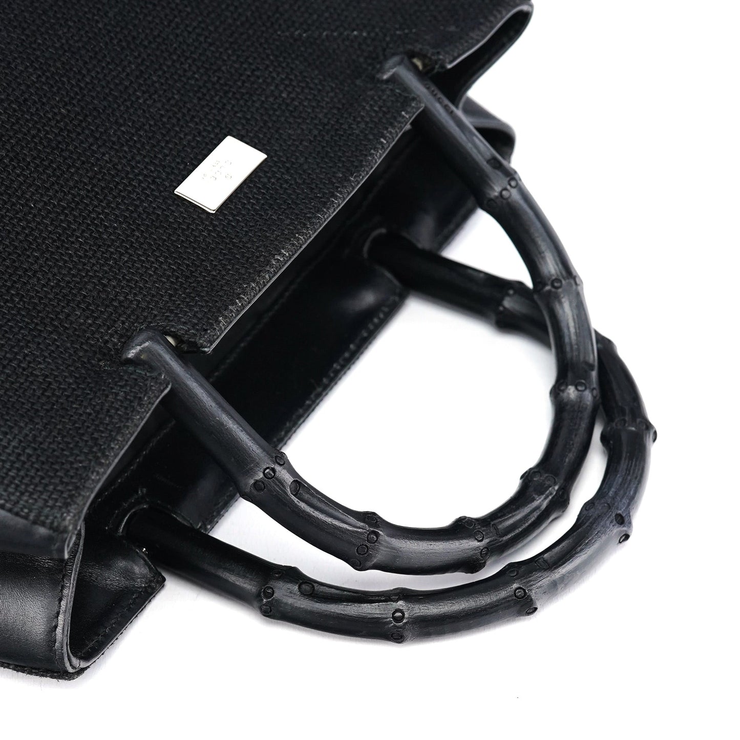 Black Canvas Bamboo Tote Bag