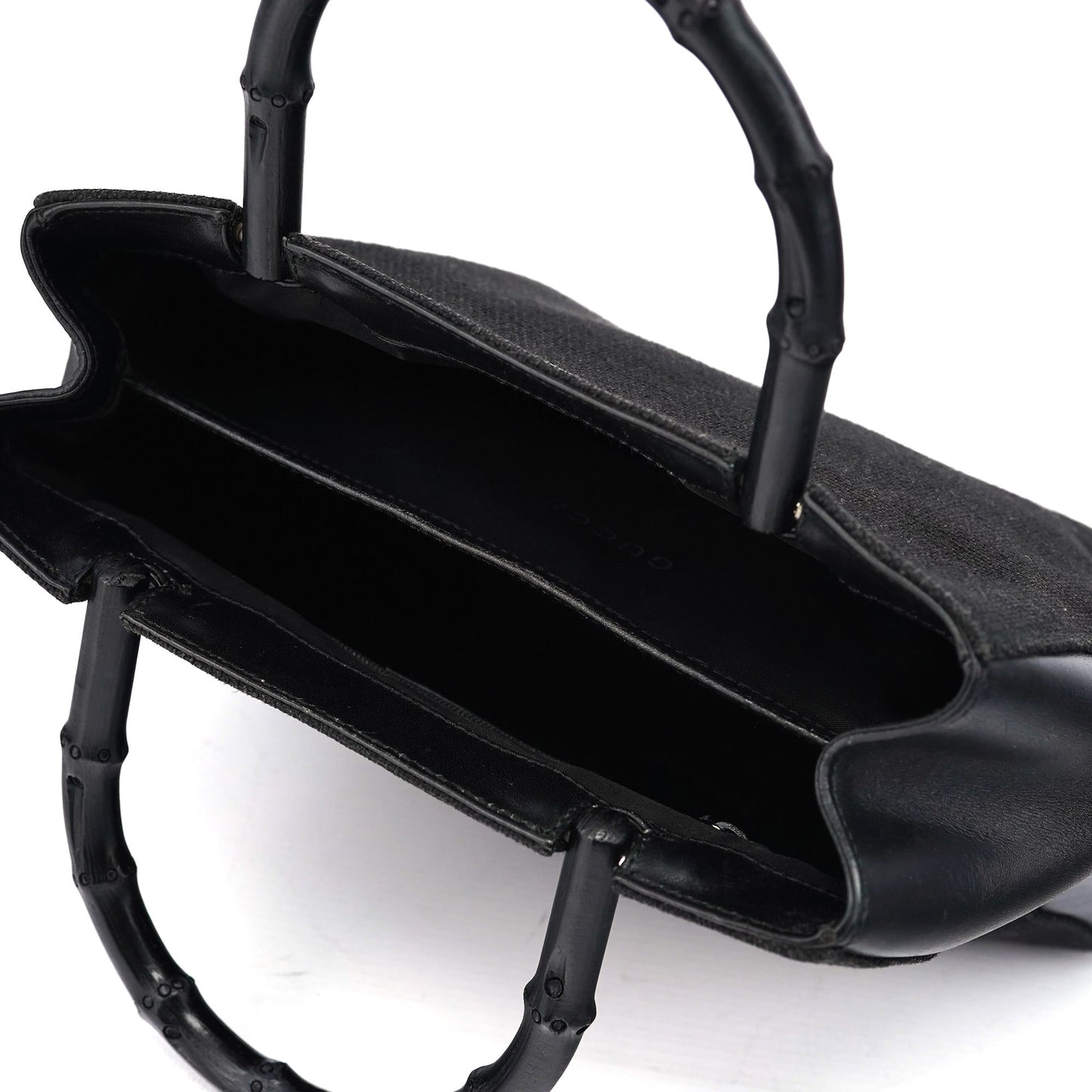 Black Canvas Bamboo Tote Bag