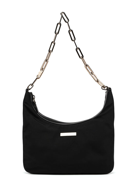 Black Canvas Chain Bag