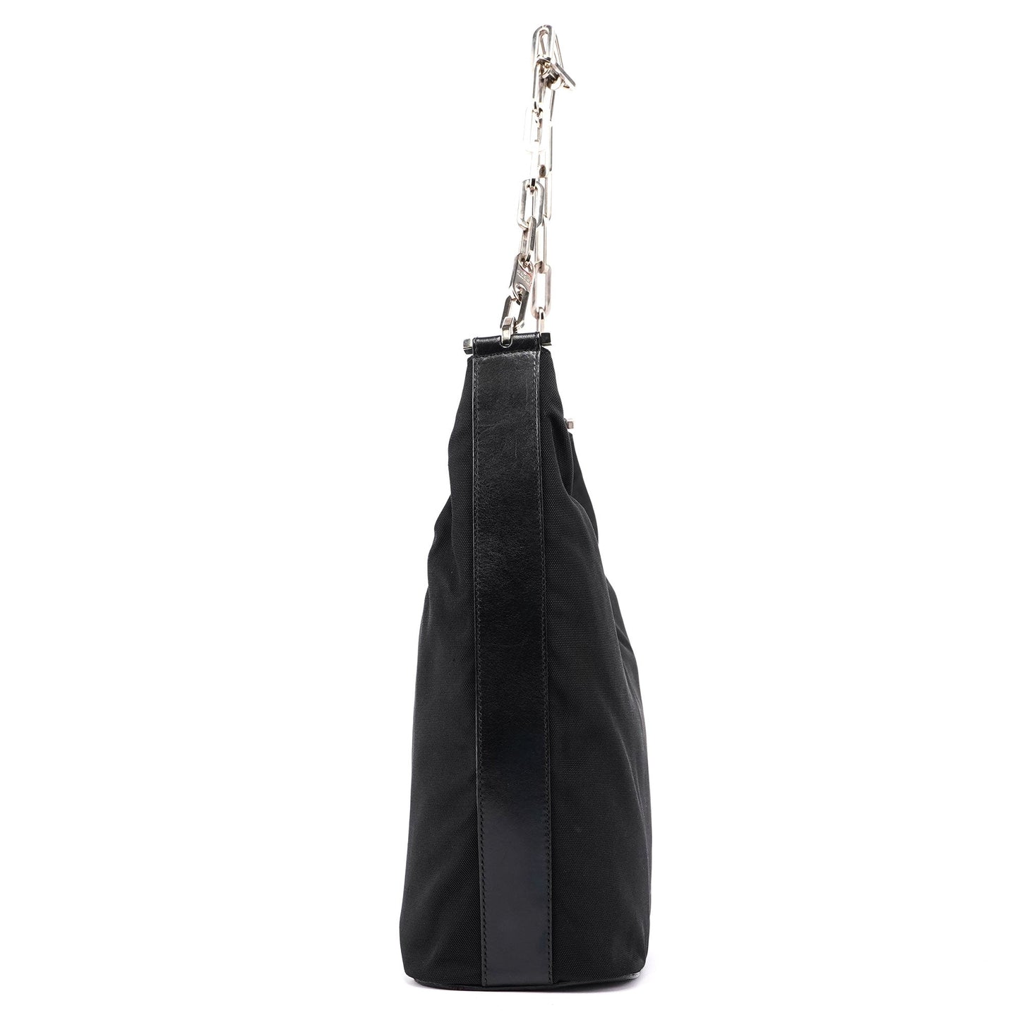 Black Canvas Chain Shoulder Bag